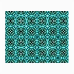 Turquoise Damask Pattern Small Glasses Cloth (2-side) by linceazul