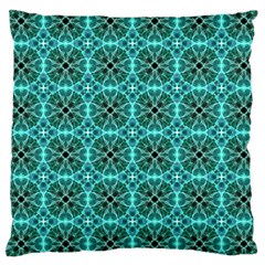 Turquoise Damask Pattern Large Cushion Case (one Side) by linceazul
