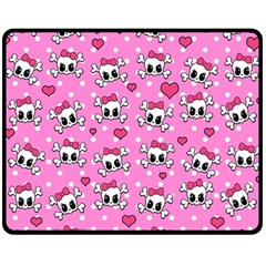 Cute Skulls  Fleece Blanket (medium)  by Valentinaart