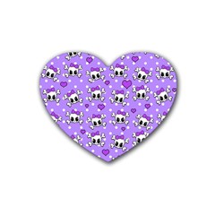 Cute skulls  Heart Coaster (4 pack) 