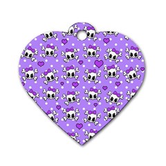 Cute skulls  Dog Tag Heart (Two Sides)