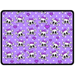 Cute skulls  Double Sided Fleece Blanket (Large) 