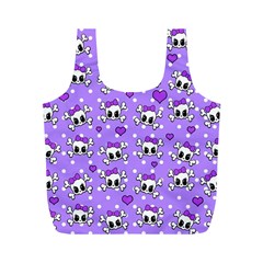 Cute skulls  Full Print Recycle Bags (M) 