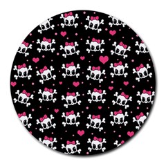 Cute Skulls  Round Mousepads by Valentinaart