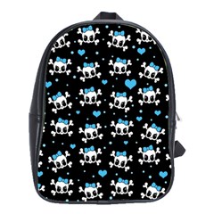 Cute Skulls  School Bags(large)  by Valentinaart