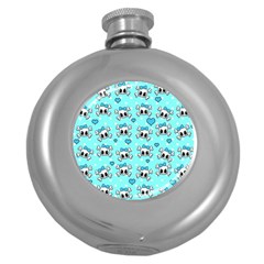 Cute Skull Round Hip Flask (5 Oz) by Valentinaart