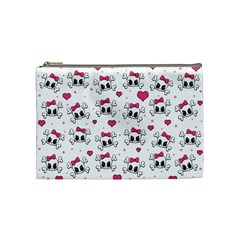 Cute Skull Cosmetic Bag (medium)  by Valentinaart