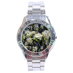 Floral Skies 2 Stainless Steel Analogue Watch by dawnsiegler