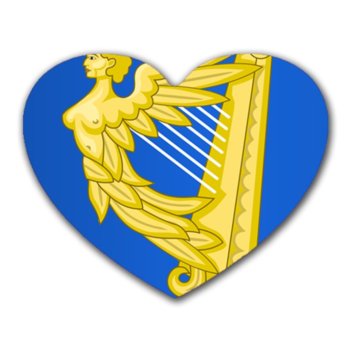 Coat of Arms of Ireland, 17th Century to the Foundation of Irish Free State Heart Mousepads