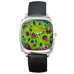 Lucky Ladies Square Metal Watch