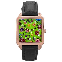 Lucky Ladies Rose Gold Leather Watch 