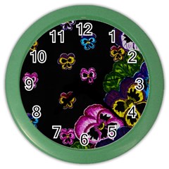 Floral Rhapsody Pt 1 Color Wall Clocks by dawnsiegler