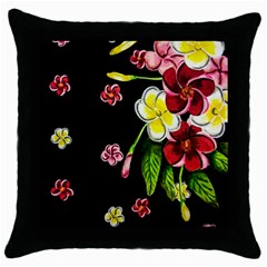 Floral Rhapsody Pt 2 Throw Pillow Case (black) by dawnsiegler