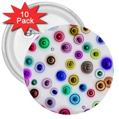 Colorful Concentric Circles              3  Button (10 Pack) by LalyLauraFLM