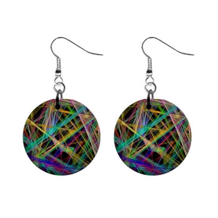 Colorful laser lights             1  Button Earrings