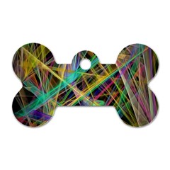 Colorful Laser Lights             Dog Tag Bone (one Side) by LalyLauraFLM