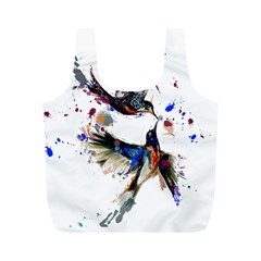 Colorful Love Birds Illustration With Splashes Of Paint Full Print Recycle Bags (m) 