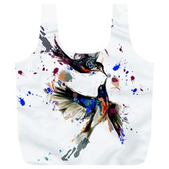 Colorful Love Birds Illustration With Splashes Of Paint Full Print Recycle Bags (l)  by TastefulDesigns