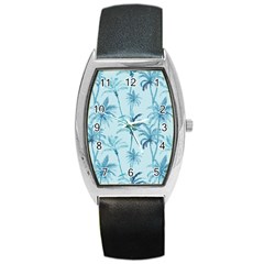 Watercolor Palms Pattern  Barrel Style Metal Watch by TastefulDesigns