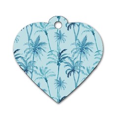 Watercolor Palms Pattern  Dog Tag Heart (one Side) by TastefulDesigns