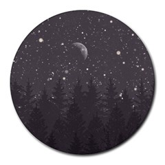 Night Full Star Round Mousepads by berwies