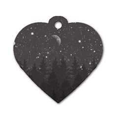 Night Full Star Dog Tag Heart (one Side)