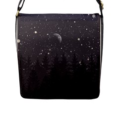 Night Full Star Flap Messenger Bag (l)  by berwies