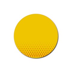 Yellow Star Light Space Rubber Coaster (round) 