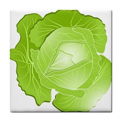 Cabbage Leaf Vegetable Green Tile Coasters by Mariart