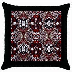 Batik Fabric Throw Pillow Case (black) by Mariart