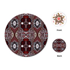 Batik Fabric Playing Cards (round)  by Mariart