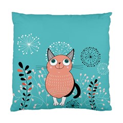 Cat Face Mask Smile Cute Leaf Flower Floral Standard Cushion Case (one Side) by Mariart