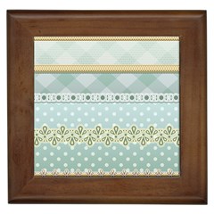 Circle Polka Plaid Triangle Gold Blue Flower Floral Star Framed Tiles by Mariart