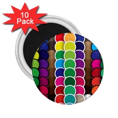 Circle Round Yellow Green Blue Purple Brown Orange Pink 2 25  Magnets (10 Pack)  by Mariart