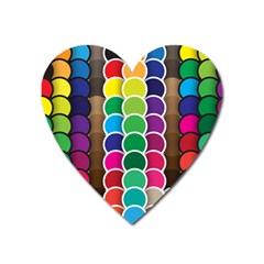 Circle Round Yellow Green Blue Purple Brown Orange Pink Heart Magnet by Mariart