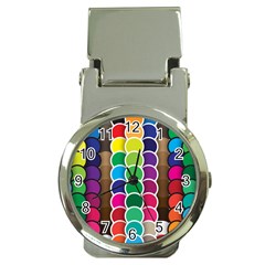 Circle Round Yellow Green Blue Purple Brown Orange Pink Money Clip Watches by Mariart