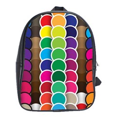 Circle Round Yellow Green Blue Purple Brown Orange Pink School Bags (xl) 