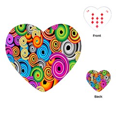 Circle Round Hole Rainbow Playing Cards (Heart) 