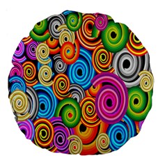 Circle Round Hole Rainbow Large 18  Premium Flano Round Cushions by Mariart