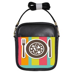 Dinerplate Tablemaner Food Fok Knife Girls Sling Bags by Mariart