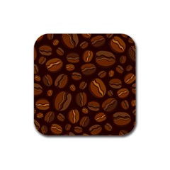 Coffee Beans Rubber Square Coaster (4 Pack) 