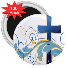 Easter Clip Art Free Religious 3  Magnets (100 Pack)