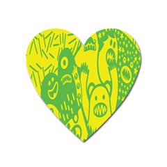 Easter Monster Sinister Happy Green Yellow Magic Rock Heart Magnet