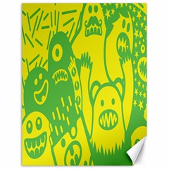 Easter Monster Sinister Happy Green Yellow Magic Rock Canvas 18  X 24   by Mariart