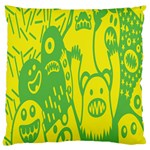 Easter Monster Sinister Happy Green Yellow Magic Rock Large Cushion Case (One Side) Front