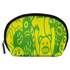 Easter Monster Sinister Happy Green Yellow Magic Rock Accessory Pouches (large) 