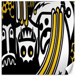 Easter Monster Sinister Happy Magic Rock Mask Face Polka Yellow Canvas 16  x 16   15.2 x15.41  Canvas - 1