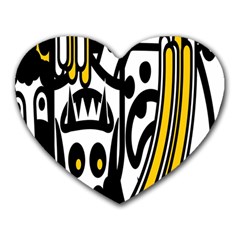 Easter Monster Sinister Happy Magic Rock Mask Face Polka Yellow Heart Mousepads by Mariart