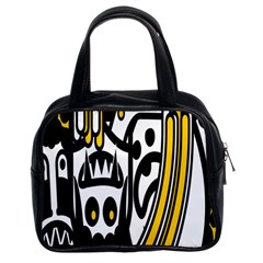 Easter Monster Sinister Happy Magic Rock Mask Face Polka Yellow Classic Handbags (2 Sides) by Mariart