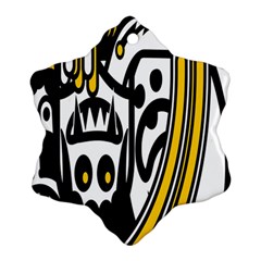Easter Monster Sinister Happy Magic Rock Mask Face Polka Yellow Snowflake Ornament (two Sides)